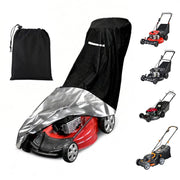 Viadom front view of cover protecting a push mower, showing full fit and protection