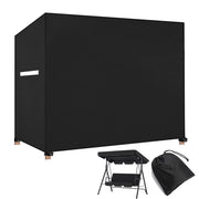 Viadom front view of covered 3-seater swing protecting furniture
