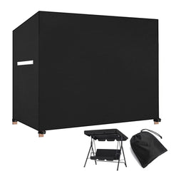 Viadom front view of covered 3-seater swing protecting furniture