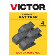 victor front view packaging shows four traps and clear contents for quick identification and benefit