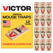 Victor front view of wooden snap trap showing compact design and reliable performance