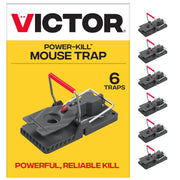 Victor front pack view showing six traps and clear labeling for fast action