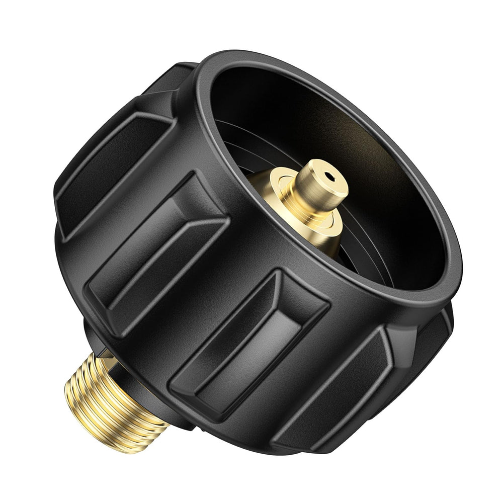 VIEAUBE front view adapter showing brass body and ports for reliable connection