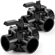 VIHOSE front view of two 2-inch 3-way diverter valves showing compact design and ports