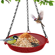 VIHSIPR front view of red platform feeder showing tray and color benefit