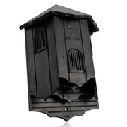 VIREESR front view of Castle bat house showing entrance and durable cedar for reliable shelter