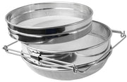 VIVO front view double sieve honey strainer showing stable fit and build