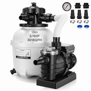 VIVOHOME front view of 13-inch sand filter pump showing compact design and reliable circulation