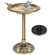 VIVOHOME front view of golden bird bath adding charm to yard