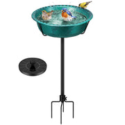 VIVOHOME front view of green bird bath showing full assembly and curb appeal