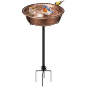 VIVOHOME front view showing bronze bird bath adding garden charm