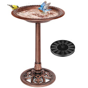 VIVOHOME bird bath full front view showing pedestal and bowl, attracts birds