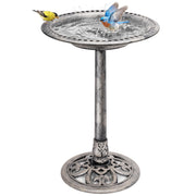 VIVOHOME front view pedestal bird bath, shows stable design and aesthetic