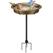VIVOHOME front view of oval bird bath showing elegant copper finish and curb appeal