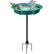 VIVOHOME front view of oval bird bath showing decorative finish and stable design