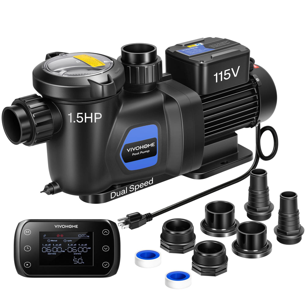 VIVOHOME pump front view showing compact design and easy-access lid benefit