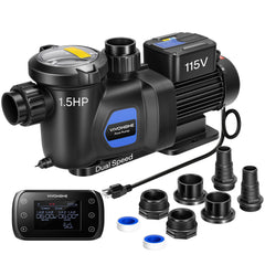 VIVOHOME pump front view showing compact design and easy-access lid benefit