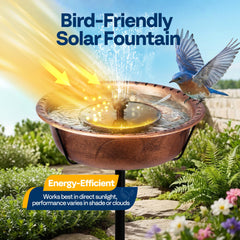 VIVOHOME solar fountain nozzles close-up showing gentle sprays that attract birds