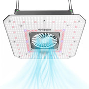 VIVOSUN AeroLight front view showing full fixture and even illumination benefit