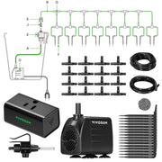 VIVOSUN front packaging showing complete irrigation kit, easy setup benefit