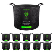 VIVOSUN front view of 10-pack showing breathable pots and garden-ready design