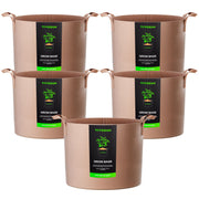 VIVOSUN front view of 5-pack 30-gallon grow bags showing ready-to-use containers and portability
