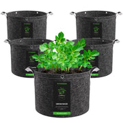 VIVOSUN front view of 5-pack grow bags showing durable handles and volume benefit