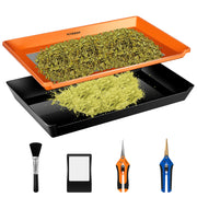 VIVOSUN front view of orange trimming tray showing organized workspace and easy storage