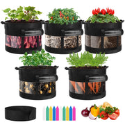 VIVOSUN front view of five 10-gallon grow bags showing pack benefit visibility