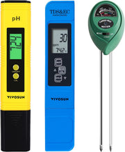 VIVOSUN kit front view showing three meters and benefits for quick testing