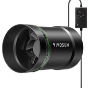 VIVOSUN front view showing compact fan and quiet performance