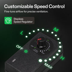 VIVOSUN control knob close-up for precise speed adjustment benefit