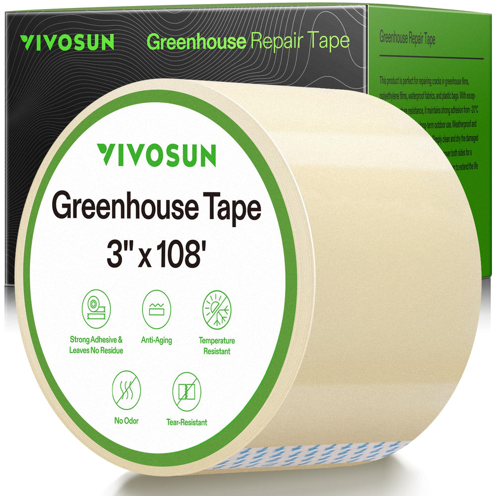 VIVOSUN roll front view showing full tape roll and label benefits