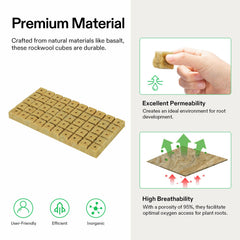 VIVOSUN sheet layout with 50 cubes per sheet displaying organized propagation convenience