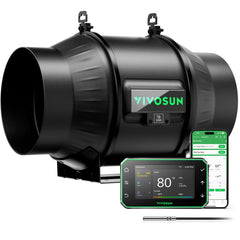 VIVOSUN T6 front view showing fan and controller, compact ventilation solution