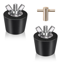 Vizava front packaging showing two rubber plugs and T-handle, clear identification benefit