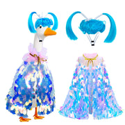 Voccos blue porch goose outfit front view showcasing royal sequin sheen