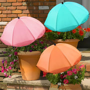 Voccos three-pack front view showing all umbrellas protecting plants