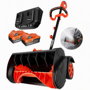 VOLTASK front view of orange 16-inch shovel showing efficient scoop