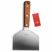 Vovoly front view griddle scraper showing wide blade for efficient flipping