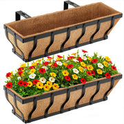 VOXOR front view of 24-inch railing planter showing sturdy frame and clean finish; durable display