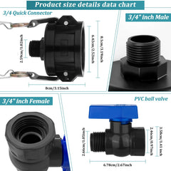 Vtenyeo heavy-duty ball valve and 3/4" thread for easy flow control