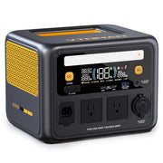 VTOMAN Jump 600X front panel showing outlets and brand, easy access
