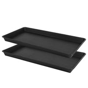 VUWEZ front view of two rectangular trays showing shape and capacity for neat containment