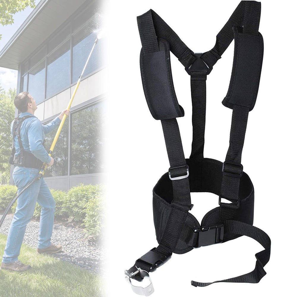 Wadoy harness front view showing buckles and fit for comfort