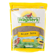 Wagner's front packaging 10 lb nyjer showing clear labeling and resealable bag benefit