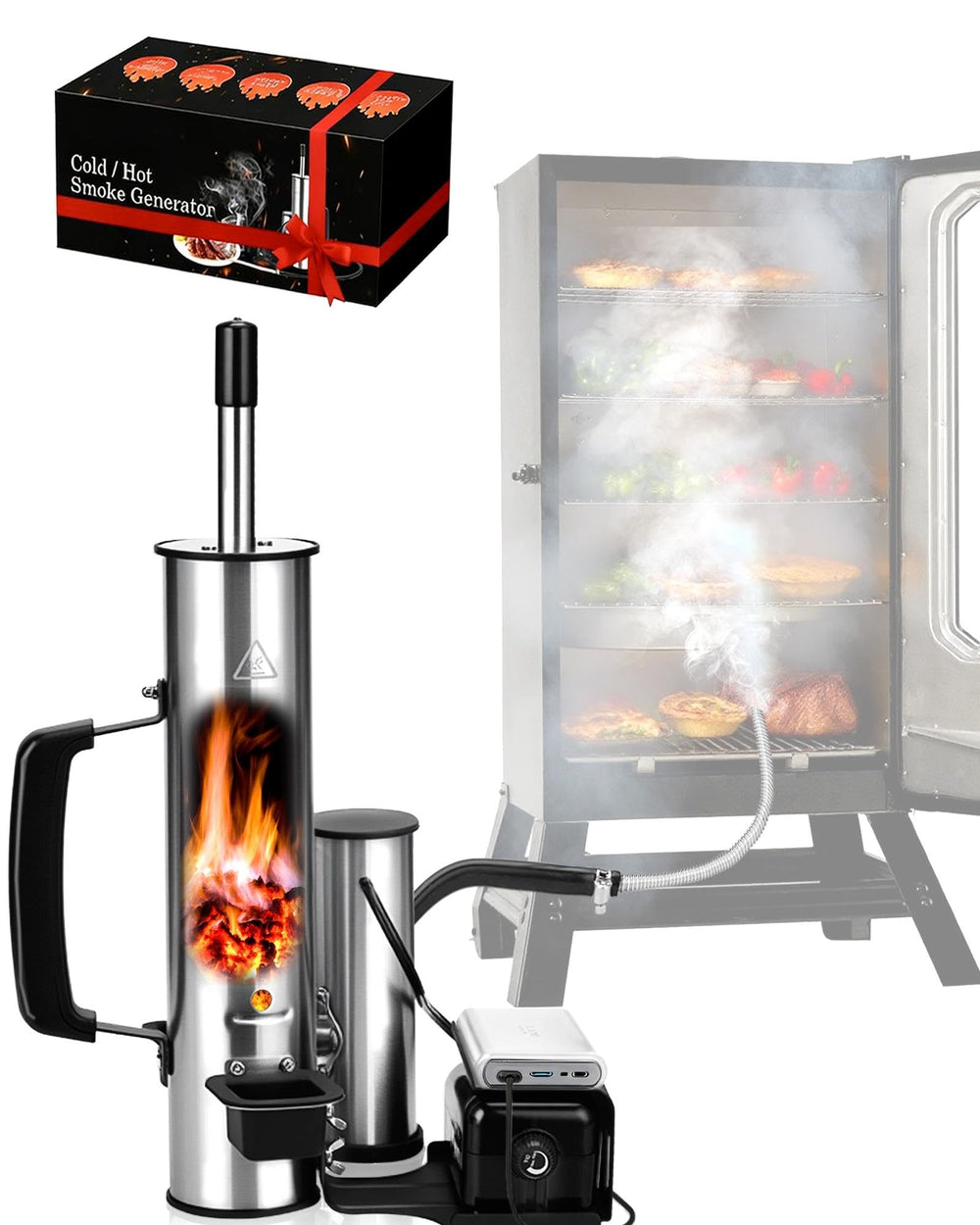 Walpreson front view smoke tube showing compact stainless design and portability benefit