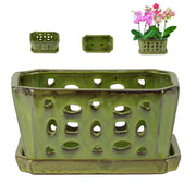 W&W orchid pot front view showing shape and color, adds modern decor