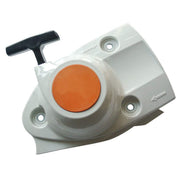WanQin recoil starter front view showing mounting points and fast-fit design benefit