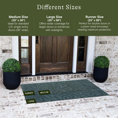 WaterHog Boxwood underside showing rubber backing for skid resistance and floor protection